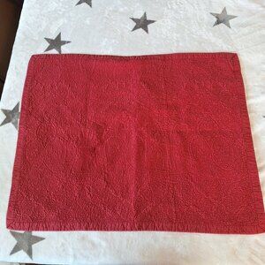 Vintage Chaps Home Red Quilted Look Standard‎ Pillow Sham Detailed Machine Wash